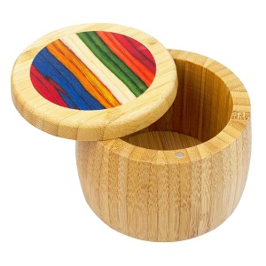 Baltique Marrakesh Collection - Salero y caja de almacenamiento, bambú y madera de abedul de colores, capacidad de 8 onzas