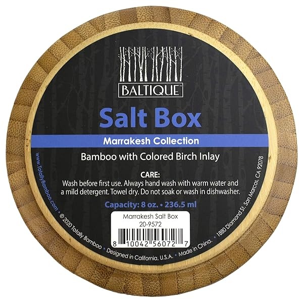 Baltique Marrakesh Collection - Salero y caja de almacenamiento, bambú y madera de abedul de colores, capacidad de 8 onzas - Image 7