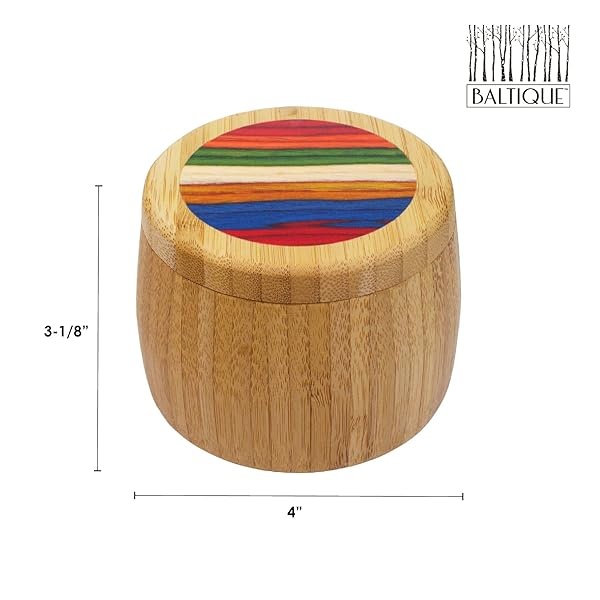 Baltique Marrakesh Collection - Salero y caja de almacenamiento, bambú y madera de abedul de colores, capacidad de 8 onzas - Image 8