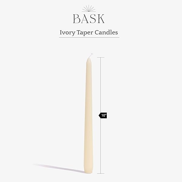 Bask - Velas cónicas de 10 pulgadas, sin perfume y sin goteo, quema durante 8 horas, decoración del hogar para mesa, cocina y recámara, perfectas para una cita romántica o aniversario, paquete de 30 - Image 4