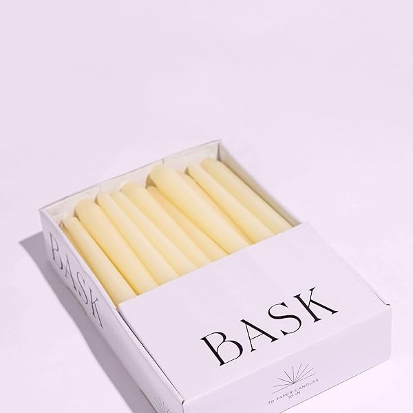 Bask - Velas cónicas de 10 pulgadas, sin perfume y sin goteo, quema durante 8 horas, decoración del hogar para mesa, cocina y recámara, perfectas para una cita romántica o aniversario, paquete de 30 - Image 5