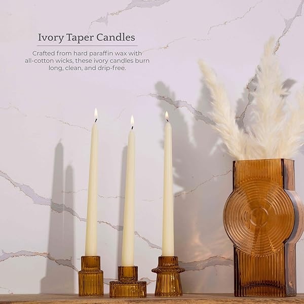 Bask - Velas cónicas de 10 pulgadas, sin perfume y sin goteo, quema durante 8 horas, decoración del hogar para mesa, cocina y recámara, perfectas para una cita romántica o aniversario, paquete de 30 - Image 6