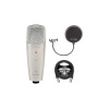 Behringer C-1 Micrófono condensador de diafragma grande para actuaciones en vivo y estudio de grabación en casa con cable Blucoil de 10 pies XLR equilibrado y parabrisas de filtro pop