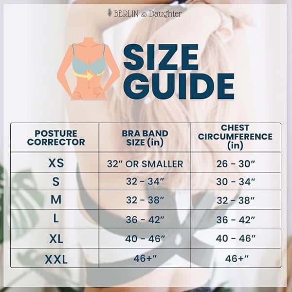 Berlin & Daughter – Corrector de postura, transpirable, soporte de espalda para clavícula, que mejora la postura y el dolor de espalda, perfecto para mujeres y niñas, Large - Image 8