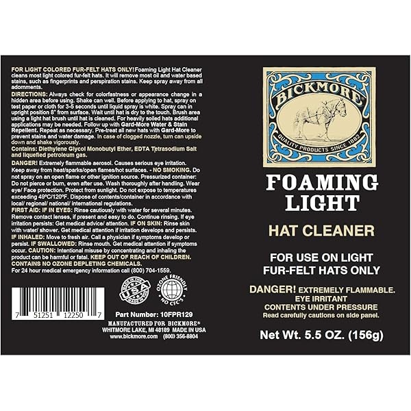 Bickmore - Limpiadores para sombreros oscuros y ligeros, Light Hats, Foaming Cleaner - Image 3