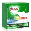 Binbata Hojas de detergente para lavandería, 64 piezas (128 cargas), hipoalergénicas, ecológicas, con aroma a bosque, sin plástico biodegradable, sin líquido, detergente adecuado para pieles sensibles