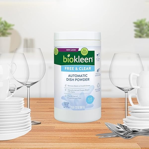 Biokleen Detergente para lavavajillas libre y claro, 128 cargas, sin polvo, concentrado, fosfato y cloro, respetuoso con el medio ambiente, sin fragancia artificial, colores o conservantes, el embalaje puede variar - Image 7