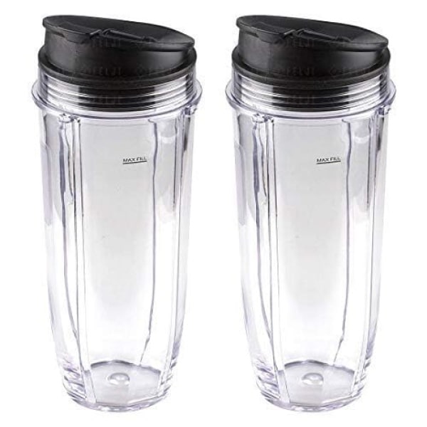 Blend Pro 32 Oz Cup with Sip & Seal Lid Replacement Compatible With Nutri Ninja 32 Oz. Large Cups Model 407KKU641 (2 Pack) - Image 4