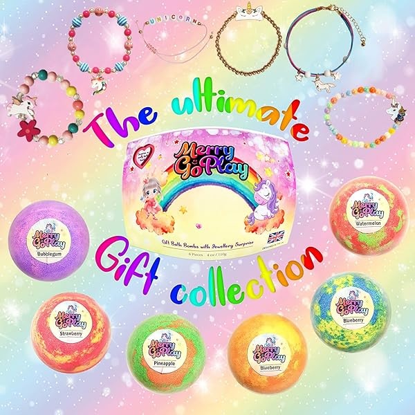 Bombas de baño de regalo para niñas con pulseras en el interior Plus caja de joyería para niños – Todo natural con manteca de karité hidratante para la piel. Suave y seguro para niños con pulseras sorpresa - Image 3