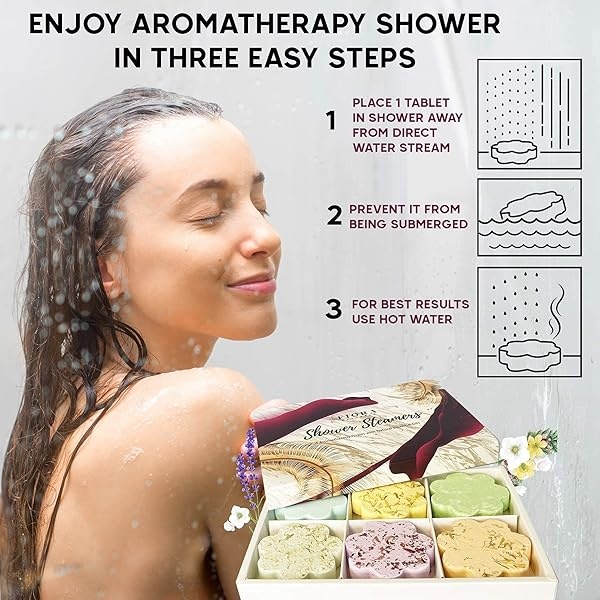 Bombas de ducha de aromaterapia, tabletas de vapor de ducha con aceites esenciales naturales para una ducha de spa calmante para aliviar el estrés, bombas de baño de ducha, derretir la ducha para mujeres y hombres - Image 6