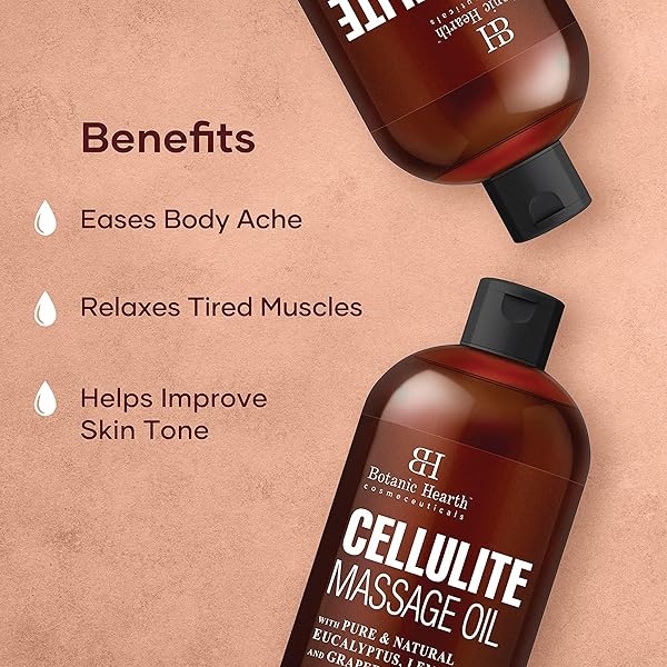 Botanic Hearth Cellulite Massage Oil, Unique Blend of Massage Essential Oils - Improves Skin Firmness, More Effective Than Cellulite Cream, 8 fl oz - Image 4