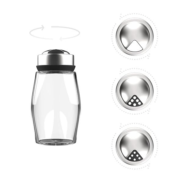 Botellas de vidrio portátiles para tarros de especias giratorias, juego de 6 piezas con tapas giratorias y bolsa de viaje, tarros de especias, salero y pimienta, dispensador de condimentos de hierbas secas | camping, senderismo, barbacoa, caravana - Image 4