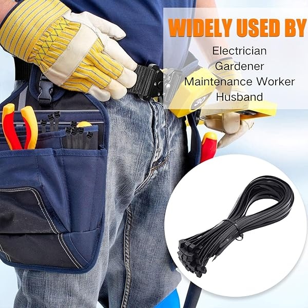 Bridas con cremallera de 88,9 cm, resistentes, 90,7 kg, paquete de 30 bridas de cable grandes, color negro, cremalleras industriales para valla de jardinería, uso en exteriores e interiores - Image 6