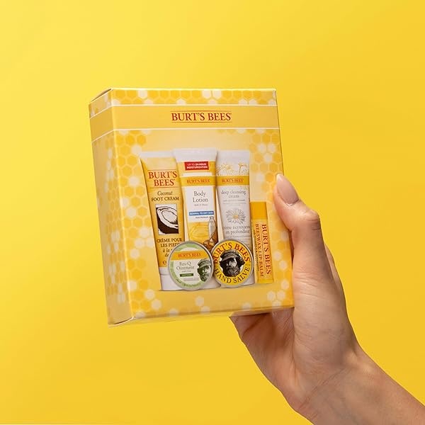 Burt's Bees Timeless Minis Kit With Coconut Foot Cream, Milk & Honey Body Lotion, Soap Bark & Chamomile Deep Cleansing Cream, Res-q Ointment, Hand Salve and Beeswax Lip Balm - Image 5
