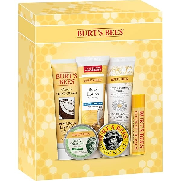 Burt's Bees Timeless Minis Kit With Coconut Foot Cream, Milk & Honey Body Lotion, Soap Bark & Chamomile Deep Cleansing Cream, Res-q Ointment, Hand Salve and Beeswax Lip Balm - Image 10
