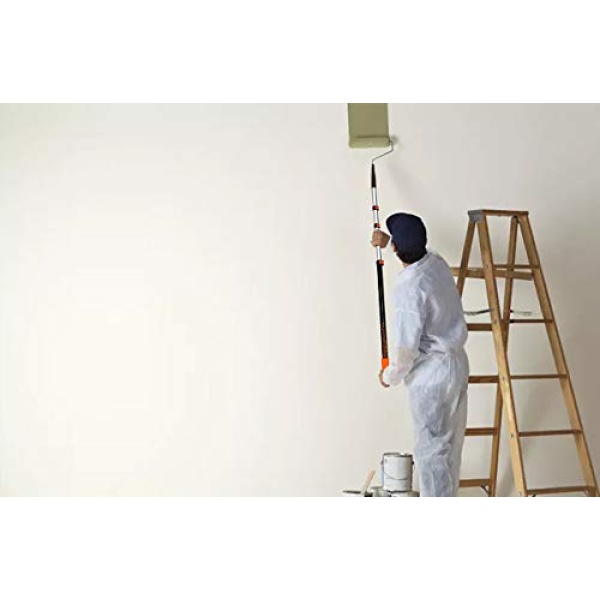 Buyplus Barra de extensión telescópica de 5 a 12 pies, poste telescópico multiusos para limpiar canalones de ventanas y luces colgantes, poste de rodillo de pintura, poste de plumero de plumas - Image 8