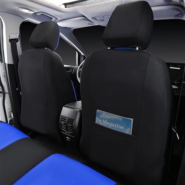 CAR PASS - Fundas de piel para asientos delanteros solamente, ajuste universal, interior del automóvil, impermeable, respaldo de espuma 3D, fundas de asiento de coche para camiones, furgonetas y SUV, - Image 6