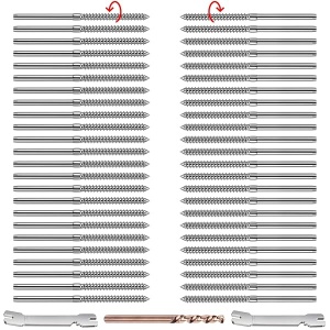 CKE Paquete de 48 tornillos de retraso basculante izquierdo y derecho para barandilla de cable de 1/8 pulgadas, T316 de acero inoxidable para barandilla de escalera y poste de madera para balaustres verticales horizontales (24 pares)