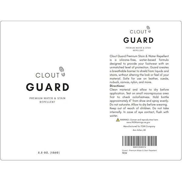 CLOUT Guard - Repelente de agua y manchas de alta calidad, impermeable y protege, piel, nubuck, tela, nailon, poliéster y más - Protector de cabeza de tenis para todos los tenis, zapatos, botas y - Image 3