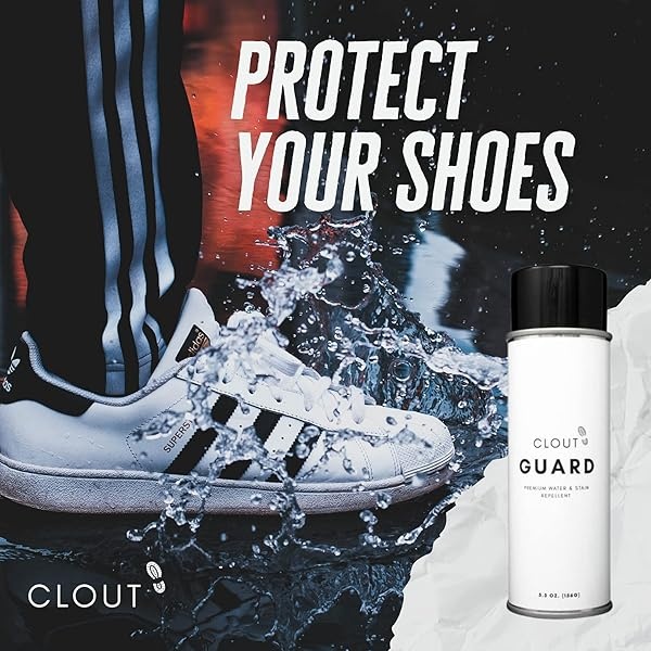 CLOUT Guard - Repelente de agua y manchas de alta calidad, impermeable y protege, piel, nubuck, tela, nailon, poliéster y más - Protector de cabeza de tenis para todos los tenis, zapatos, botas y - Image 8