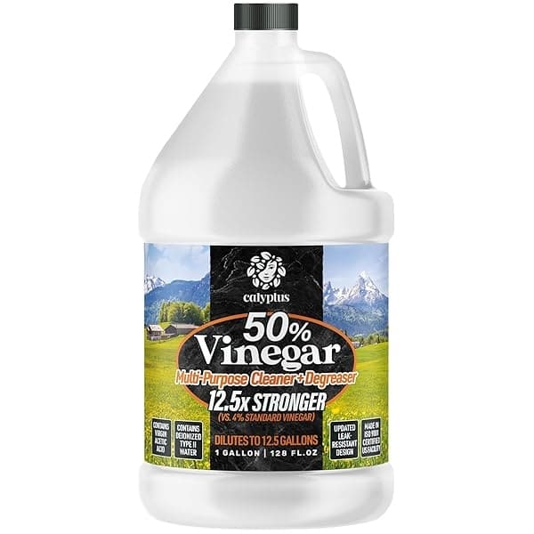 Calyptus 45% puro vinagre | 9 veces más fuerte que el vinagre | 100% natural concentrado limpiador | uso en el hogar, al aire última intervensión y jardín | 450 frijoles | fuerza industrial | lejía y amoníaco alternativa | 1 galón