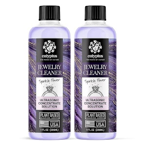 Calyptus - Limpiador ultrasónico concentrado para joyas, 100% natural, no tóxico y seguro | solución de limpieza sónica para diamantes, gemas, oro, plata y anteojos, 16 Ounces