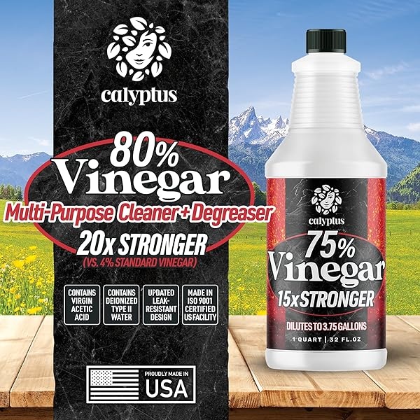 Calyptus Vinagre súper concentrado 75% puro, se diluye a 3.75 galones, 15 vinagre de potencia | Uso industrial, 32 onzas - Image 3