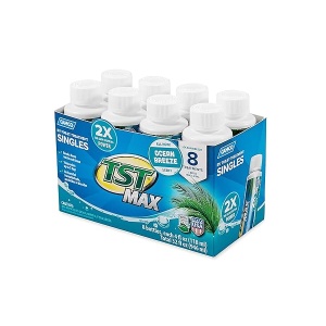 Camco TST MAX Aroma de océano Singles-Elimina olores y Ayuda en la ruptura de residuos de Tanque de retención-Incluye (8) 4oz Botellas (41610), 8 Unidades