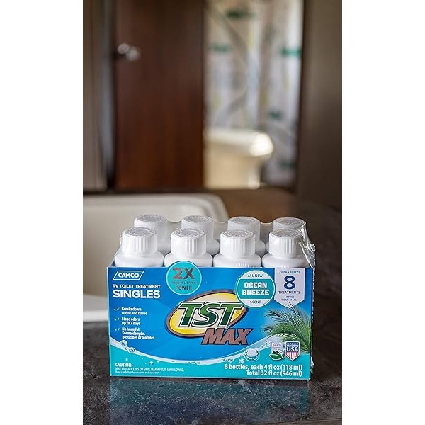 Camco TST MAX Aroma de océano Singles-Elimina olores y Ayuda en la ruptura de residuos de Tanque de retención-Incluye (8) 4oz Botellas (41610), 8 Unidades - Image 6