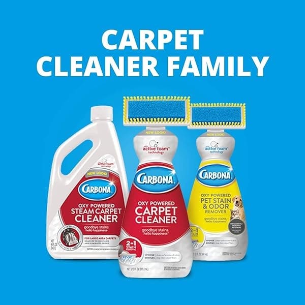 Carbona 2 en 1 Oxy-Powered removedor de manchas y olores de mascotas con tecnología de espuma activa, cabezal de cepillo de esponja y cerdas | Fórmula de eliminación de manchas | 27.5 onzas líquidas, paquete de 2 - Image 7