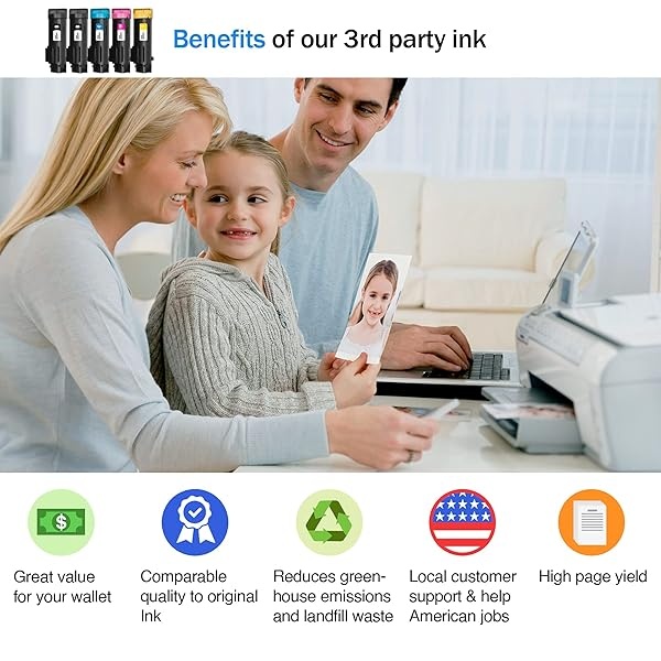 Cartlee Juego de 5 cartuchos de tóner láser compatibles con Xerox Phaser 6510, 6510, dni 6510, dn 6510, n Workcentre 6515, 6515, dni 6515, dn 6515/n (2 negros, 1 cian, 1 magenta, 1 amarillo) - Image 3