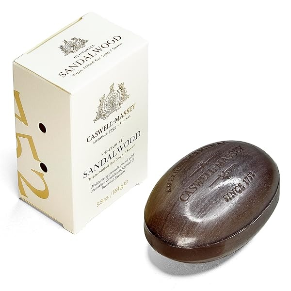 Caswell-Massey Triple Milled Luxury Bath Soap Centuries Sandalwood Single Bar Soap, 5.8 Oz