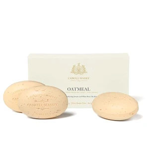 Caswell-Massey Triple Milled Luxury Bath Soap Set - Oatmeal and Honey - 5.8 Ounces Each, 3 Bars