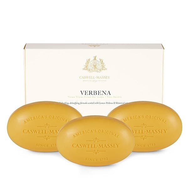 Caswell-Massey Triple Milled Luxury Bath Soap Set - Verbena - 5.8 Ounces Each, 3 Bars