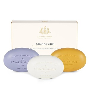 Caswell-Massey Triple Milled Luxury Bath Soap Signature Gift Set - Almond, Lavender, and Verbena - 5.8 Ounces Each, 3 Bars