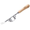 Cate's Garden - Herramienta de jardinería de alta calidad para jardinería, de acero inoxidable resistente, mango de madera de fresno natural suave y correa de piel