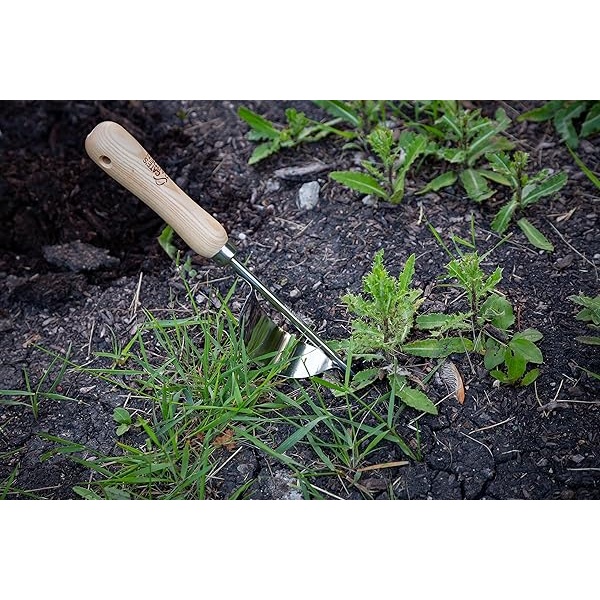 Cate's Garden - Herramienta de jardinería de alta calidad para jardinería, de acero inoxidable resistente, mango de madera de fresno natural suave y correa de piel - Image 5