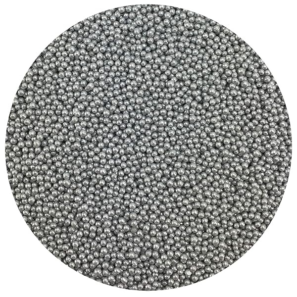 Celebakes - Espolvorines decorativos brillantes NonPareils plateados, 3,8 oz