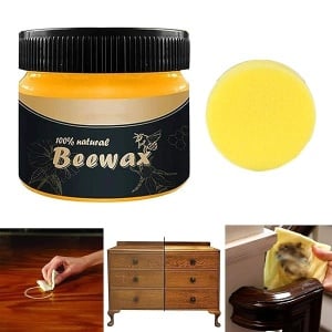 Cera de abeja para muebles, cera de abeja tradicional para madera y muebles, pulido y limpiador para el cuidado de muebles
