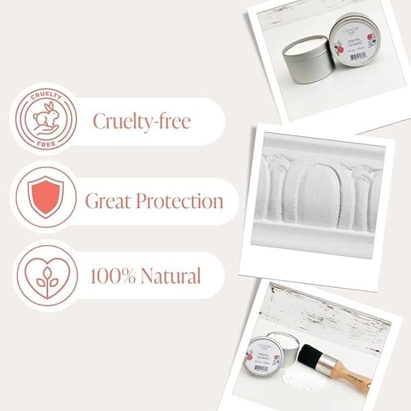 Cera para muebles – 100% natural para muebles de madera cruda o pintados (blanco, 4 oz) - Image 3