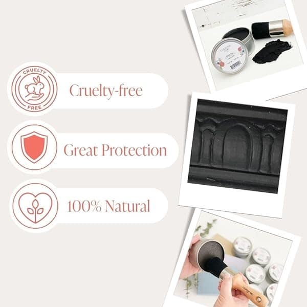 Cera para muebles – 100% natural para muebles de madera cruda o pintados (negro, 4 oz) - Image 3
