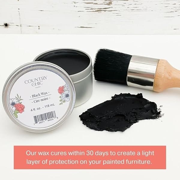 Cera para muebles – 100% natural para muebles de madera cruda o pintados (negro, 4 oz) - Image 4