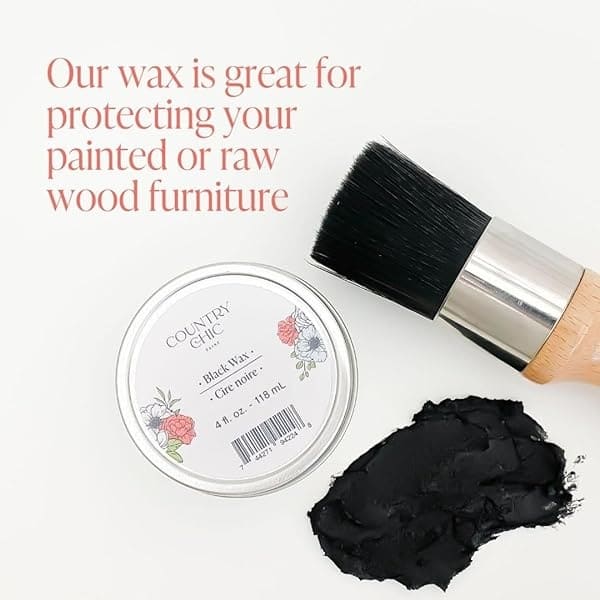 Cera para muebles – 100% natural para muebles de madera cruda o pintados (negro, 4 oz) - Image 6