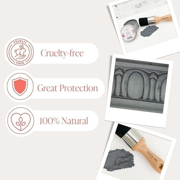 Cera para muebles – Sellador 100% natural para madera cruda o superficies pintadas – frasco de 2, 4 u 8 oz – 7 colores, gris, 118,29 ml, 1 - Image 3