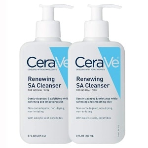 CeraVe Salicylic Acid Cleanser | 2 Pack (8 Ounce each) | Renewing Exfoliating Face Wash with Vitamin D for Rough and Bumpy Skin | Fragrance Free