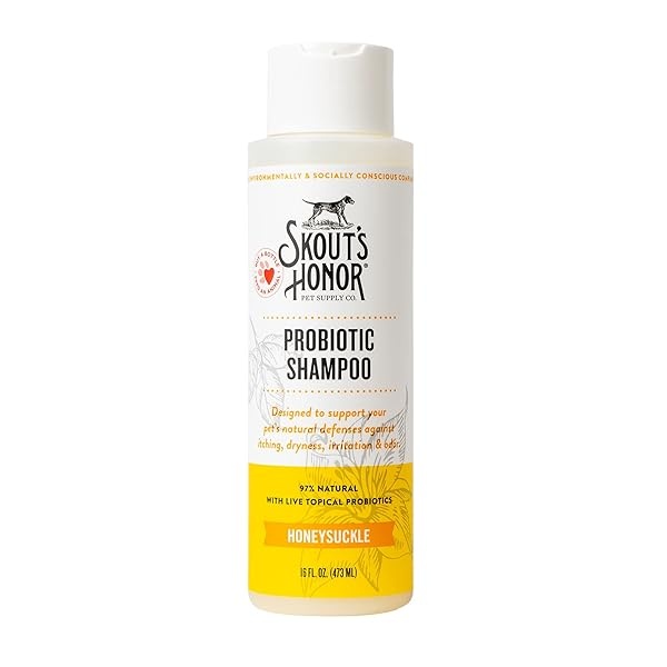 Champú Probiótico para mascotas Skout's Honor (madreselva) para una piel y un abrigo más saludables