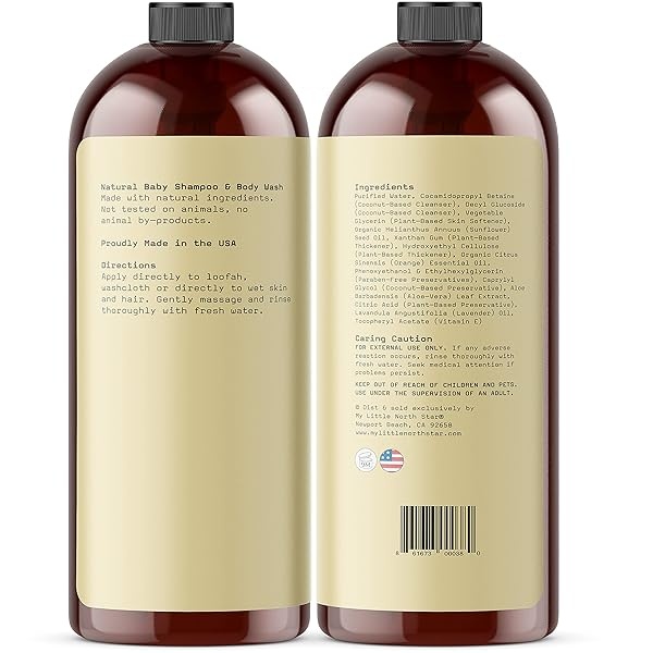 Champú para bebé y jabón corporal | Jabón suave natural de cabeza a dedo | Hecho en Estados Unidos | Lavanda cítrica | 2 x 16 oz | Hecho sin sulfatos, el embalaje puede variar - Image 3
