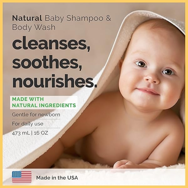 Champú para bebé y jabón corporal | Jabón suave natural de cabeza a dedo | Hecho en Estados Unidos | Lavanda cítrica | 2 x 16 oz | Hecho sin sulfatos, el embalaje puede variar - Image 4