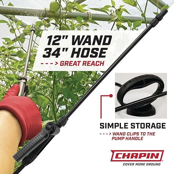 Chapin 22000 - Paquete de 2 unidades, bomba de césped y jardín de 1 galón, rociador a presión, para rociar plantas, riego de jardín, césped, malezas y plagas, blanco translúcido - Image 7