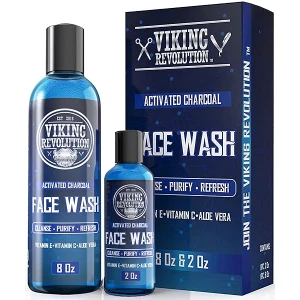 Charcoal Face Wash for Men- Scrub Away Dirt and Toxins - Cleanse, Purify and Refresh - Daily Charcoal Facial Cleanser